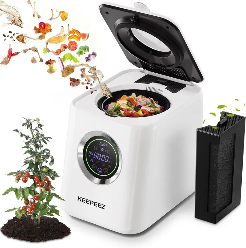 KEEPEEZ 1 Gallon Electric Composter with Smart Touch Screen